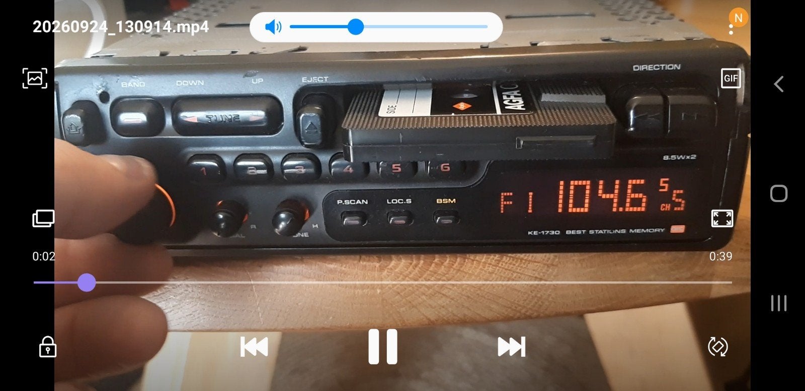 Pioneer KE-1730 oldtimer autoradio cassette, Ophalen of Verzenden