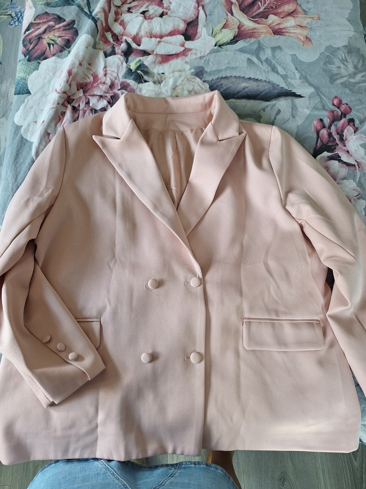 zacht Roze blazer met dubbele rij knopen, Ophalen, Maat 46/48 (XL) of groter, Jasje, Roze