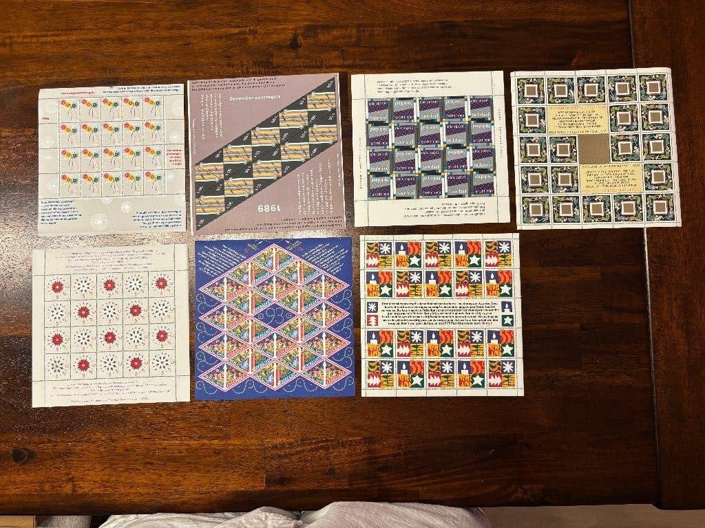 7 velletjes December zegels (1988 - 1994), Ophalen of Verzenden, Na 1940, Postfris