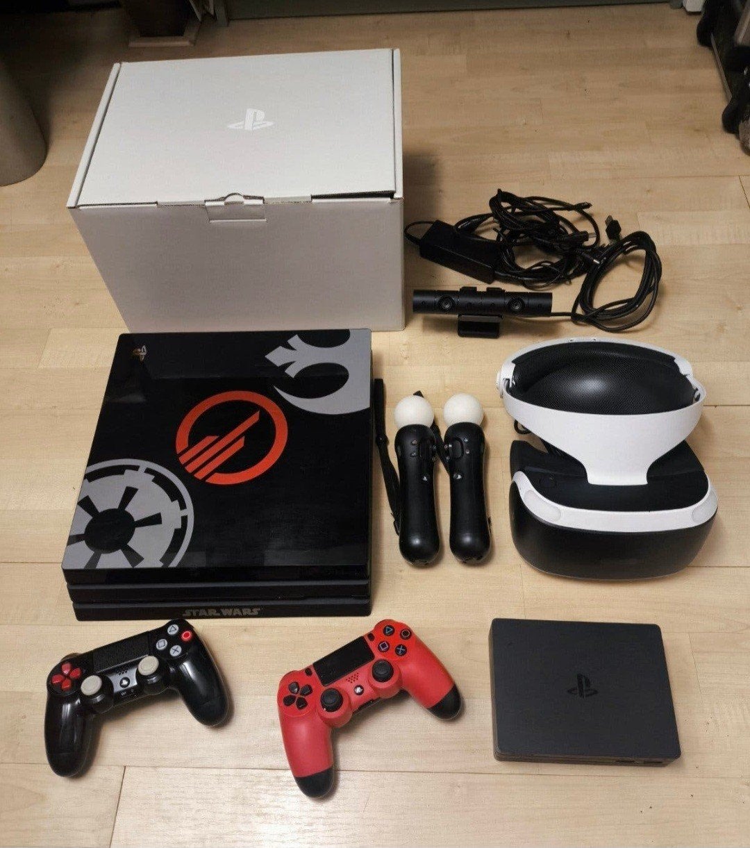 PlayStation 4 Pro Star Wars Editie met VR en 2 controllers, Spelcomputers en Games, Ophalen of Verzenden, Gebruikt, Met 2 controllers
