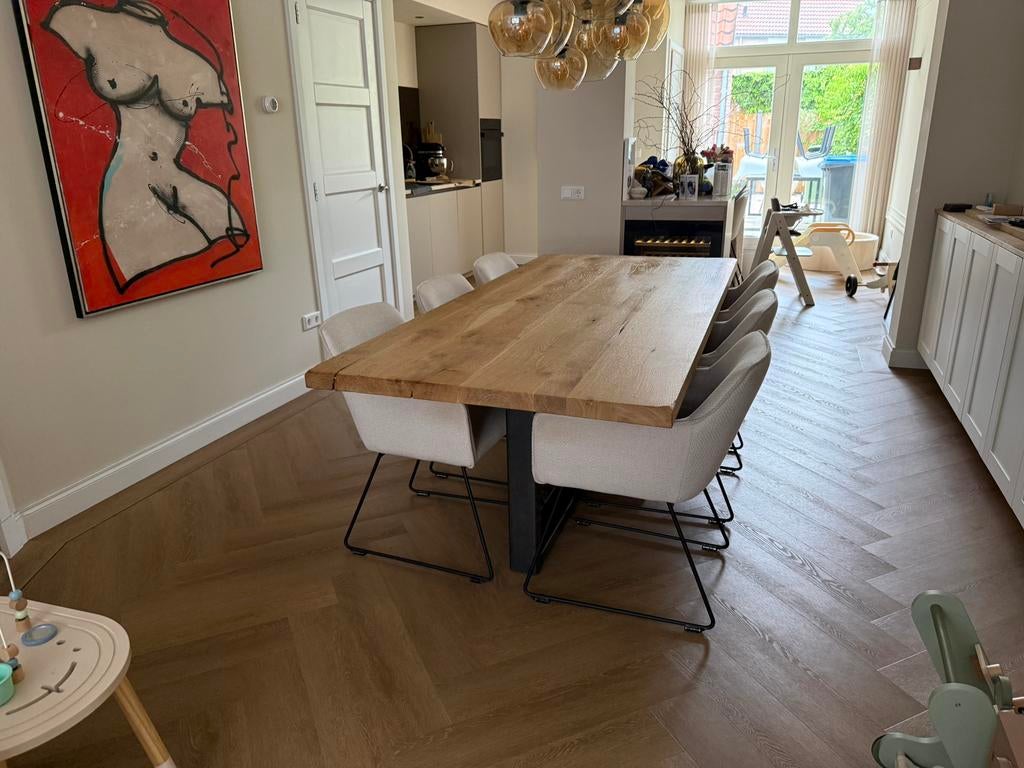 Eettafel + Salontafel set Table du Sud, Huis en Inrichting, Tafels | Eettafels, Ophalen, Zo goed als nieuw, Rechthoekig, 50 tot 100 cm