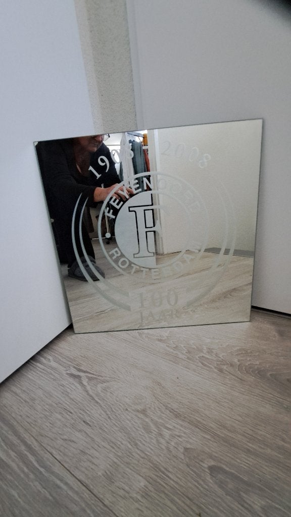 Feyenoord 100 Jaar Jubileum Spiegel - Uniek Fan Item, Ophalen, Minder dan 50 cm, Overige typen, Nieuw