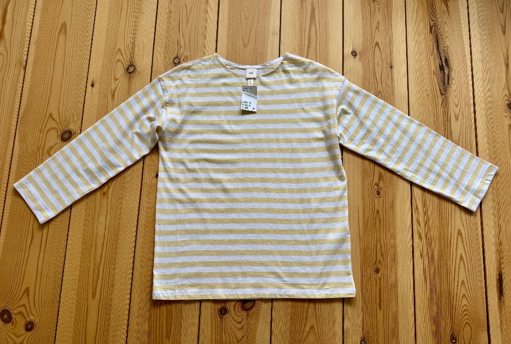 Top / Shirt H&M - Geel Wit gestreept - XS / maat 34 - NIEUW, H&M, Geel, Nieuw, Ophalen of Verzenden