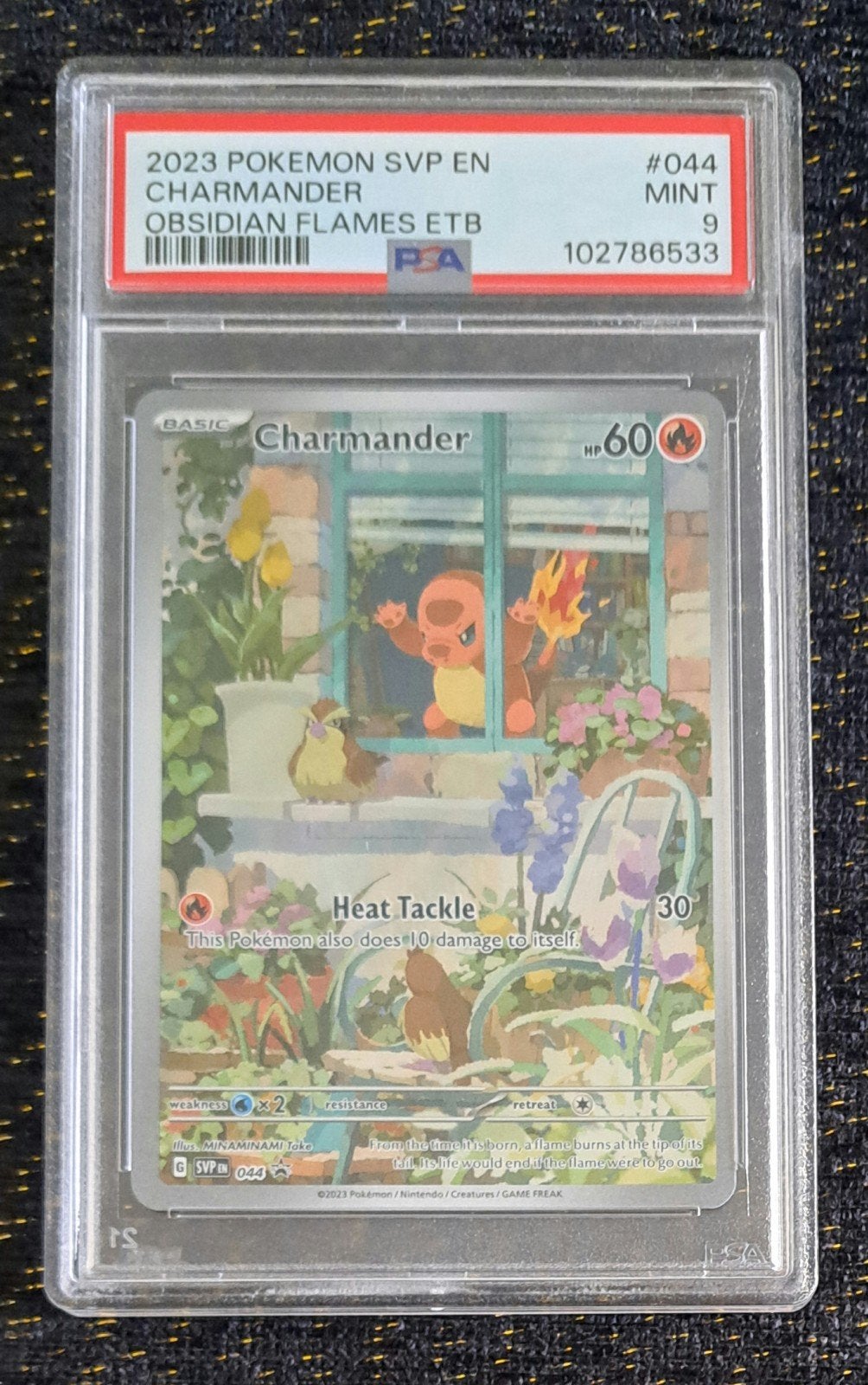 Charmander #044 Obsidian Flames ETB PSA 9, Ophalen of Verzenden, Zo goed als nieuw