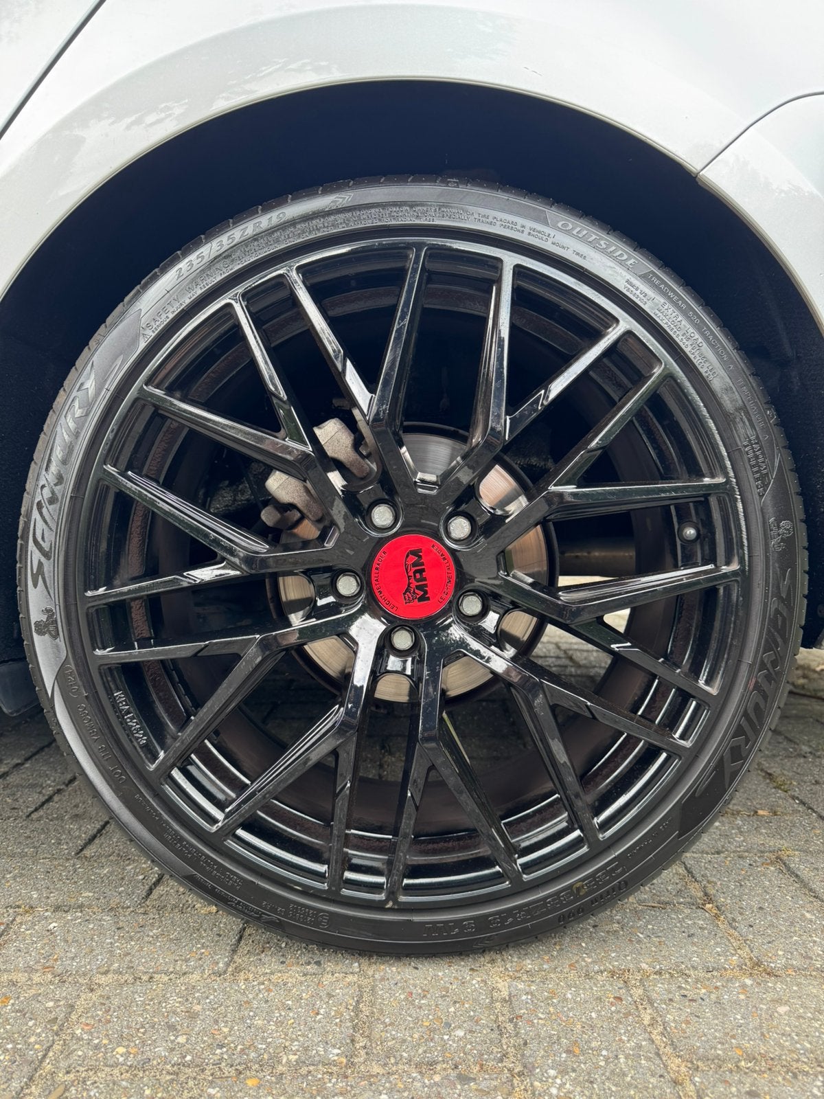 MAM RS4 19 inch 5x112 | 235/35 R19 | Zwart | VW Audi SEAT, Gebruikt, Banden en Velgen, 235 mm, Personenwagen