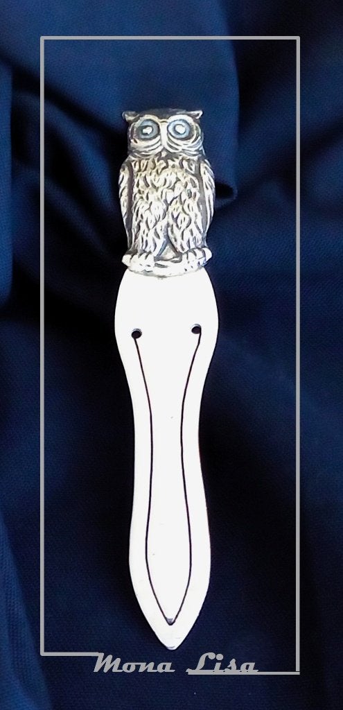 Bladwijzer uil = verzilverd, 8 cm, Verzamelen, Ophalen of Verzenden