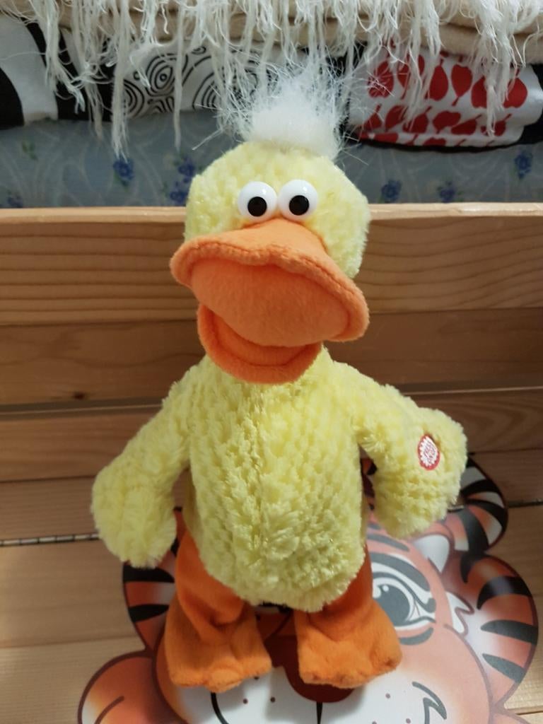 Interactieve Gele Eend Knuffel met Geluid, Overige merken, Met geluid, Ophalen of Verzenden, Zo goed als nieuw
