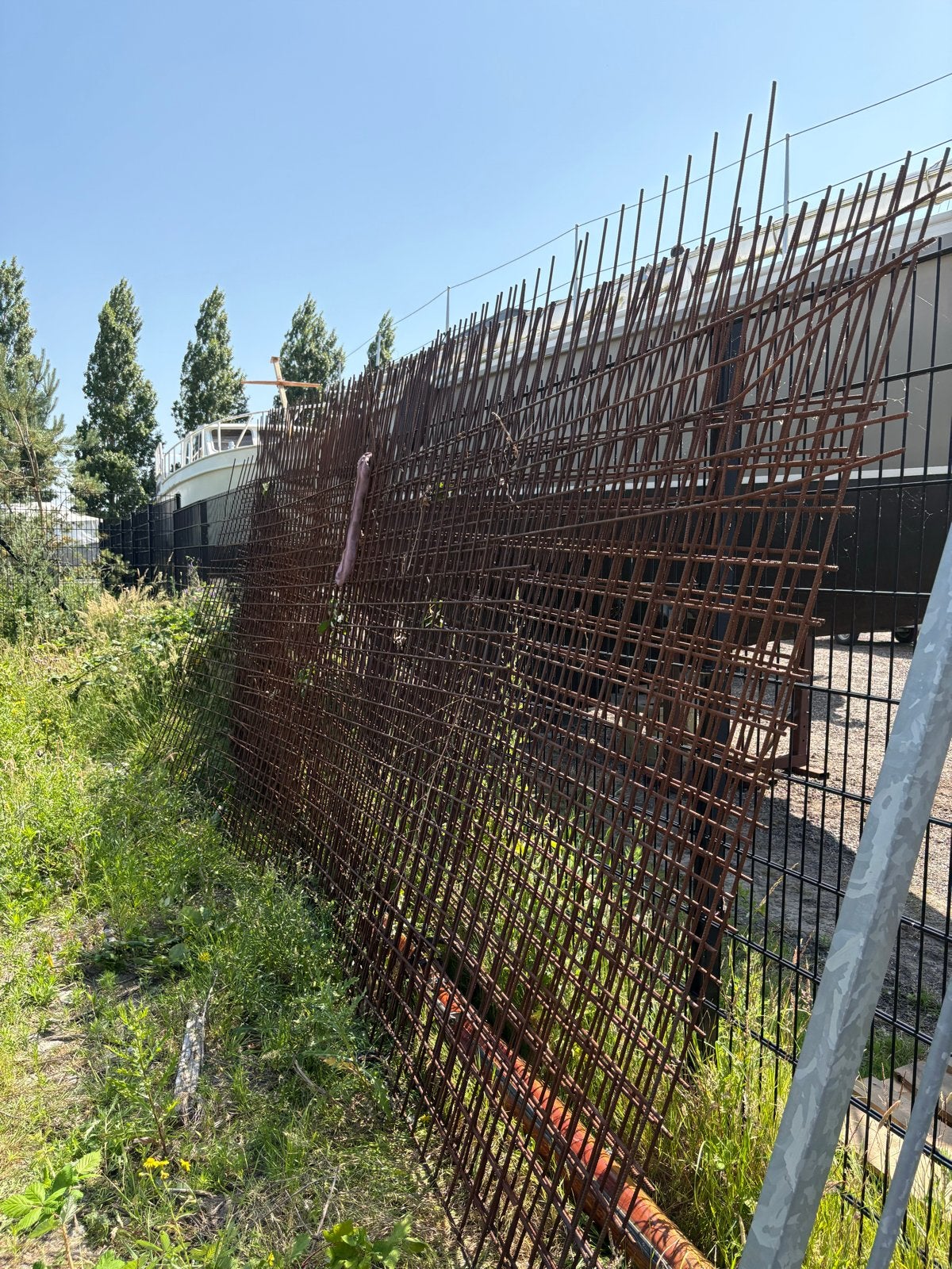 Bouwstaal matten 10x10 6meter x 2meter 3stuks + reststukken, Doe-het-zelf en Verbouw, Metalen, Ophalen, Gebruikt, IJzer