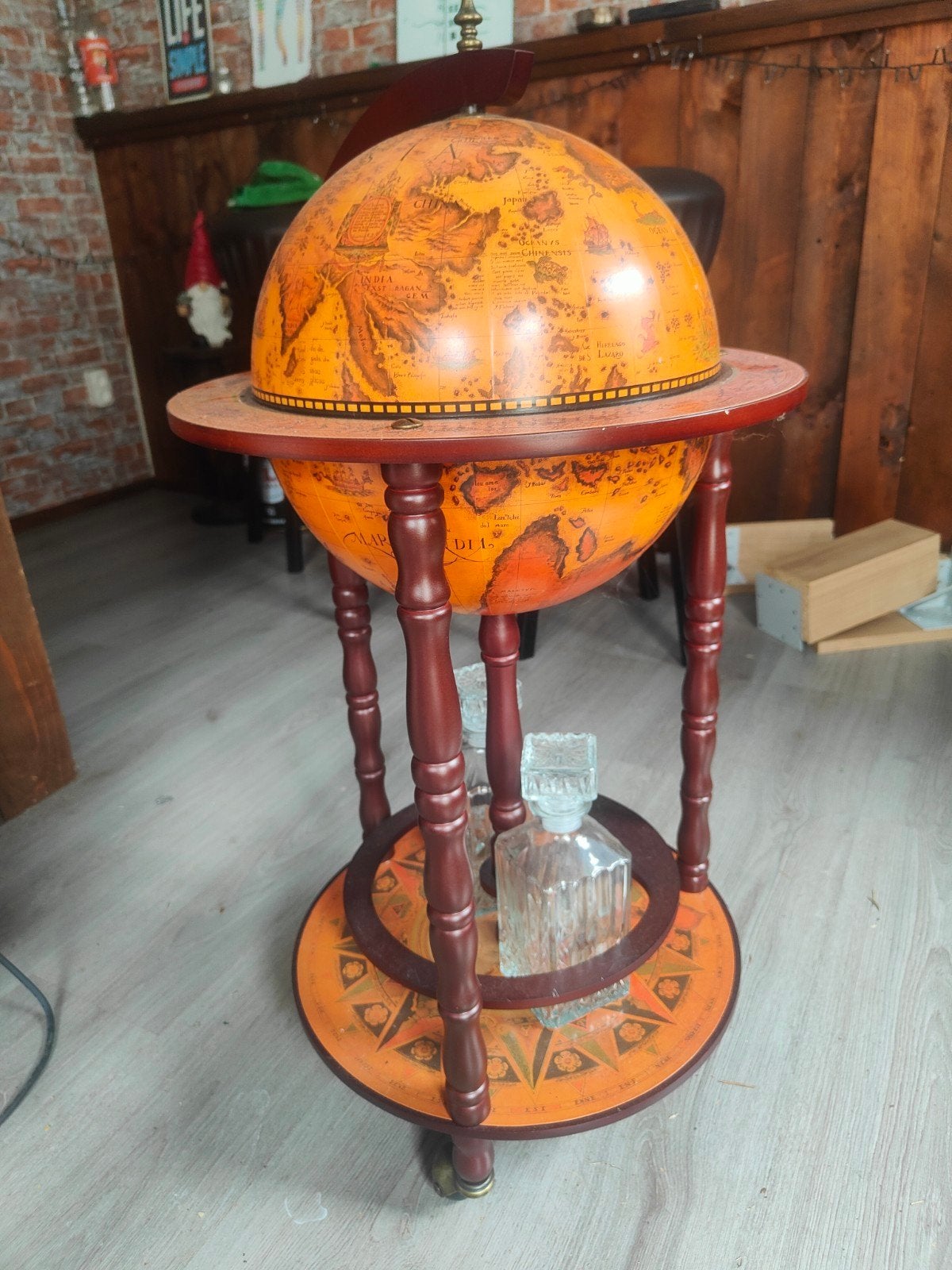 Globebar, Huis en Inrichting, Woonaccessoires | Wereldbollen, Ophalen, Zo goed als nieuw, Globebar, Hout