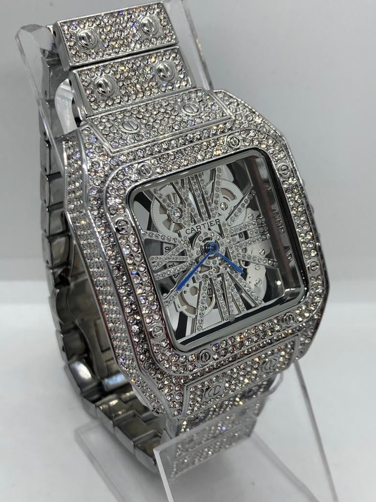 CRT Santos Skeleton fully iced out, Nieuw, Ophalen of Verzenden, Waterdicht, Android