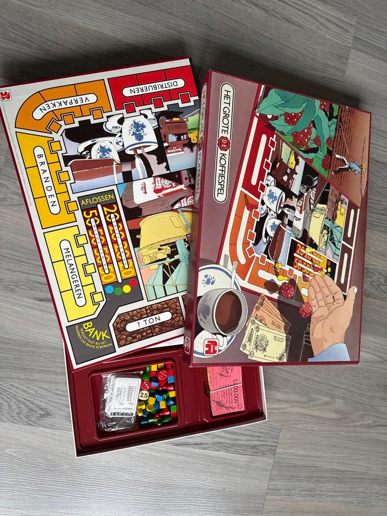Het Grote DE Koffiespel, Hobby en Vrije tijd, Gezelschapsspellen | Bordspellen, Drie of vier spelers, Ophalen, Zo goed als nieuw
