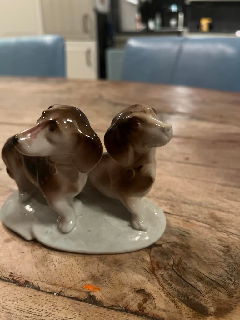 DDR Porseleinen Hondjes - Vintage Decoratie, Ophalen of Verzenden