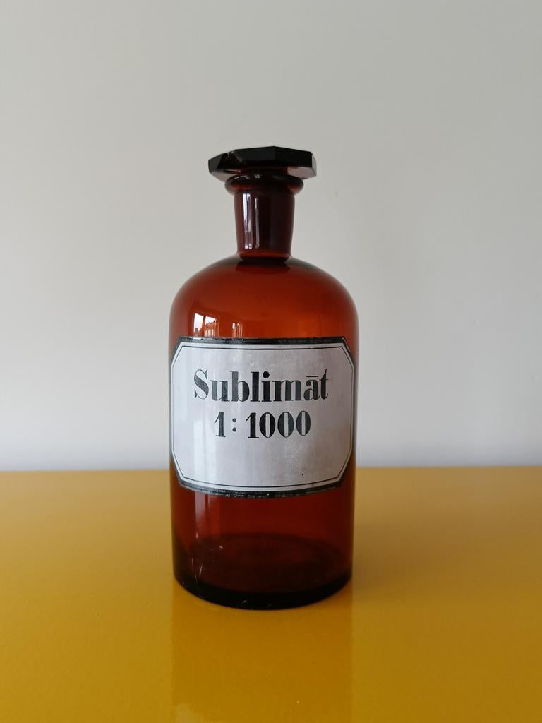 Oude Apothekerspot Sublimat - Beschadigde Deksel, Ophalen of Verzenden