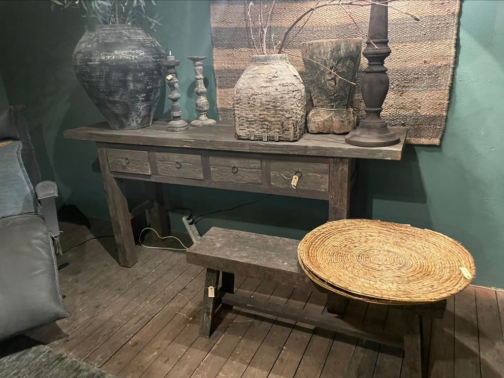 Landelijk stoer fauteuil bank tafel kast bed slaapkamer oud, Ophalen of Verzenden