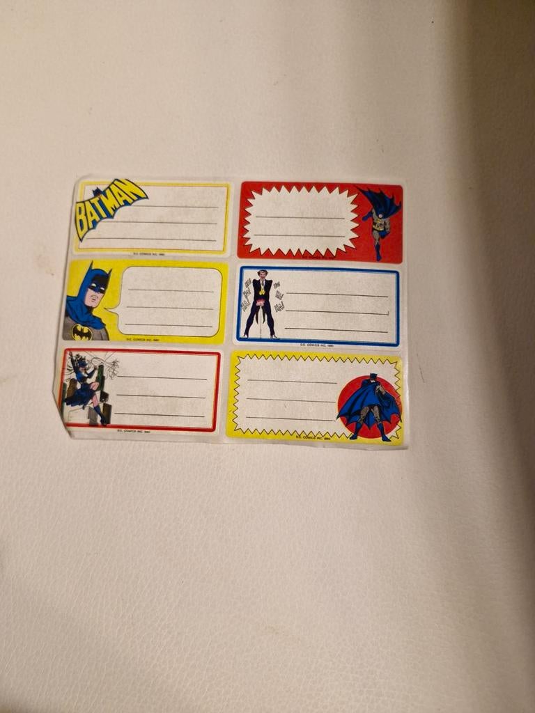4120 Vintage Batman Stickers - Naamstickers, Hobby en Vrije tijd, Stickers en Plaatjes, Ophalen of Verzenden, Gebruikt, Sticker