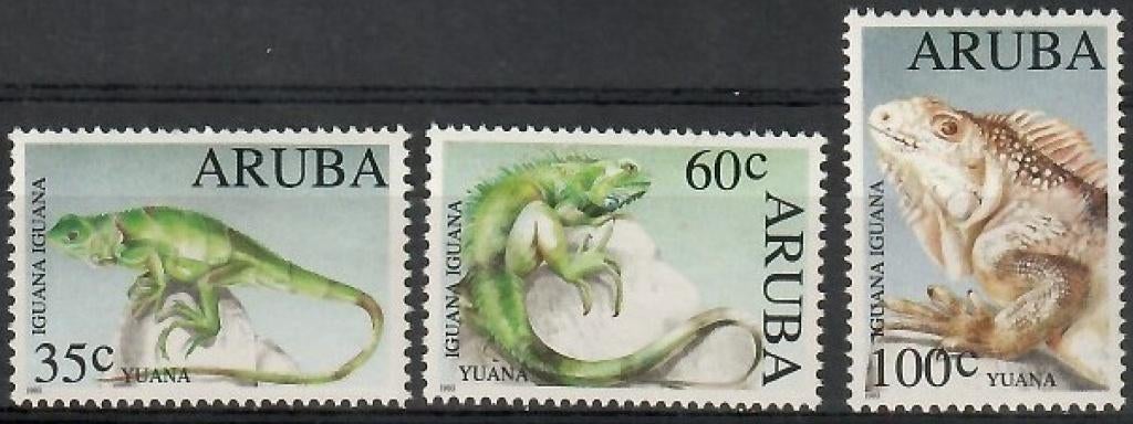 Aruba 1993 - nvph 131-133 - Groene leguaan, Ophalen of Verzenden, Postfris