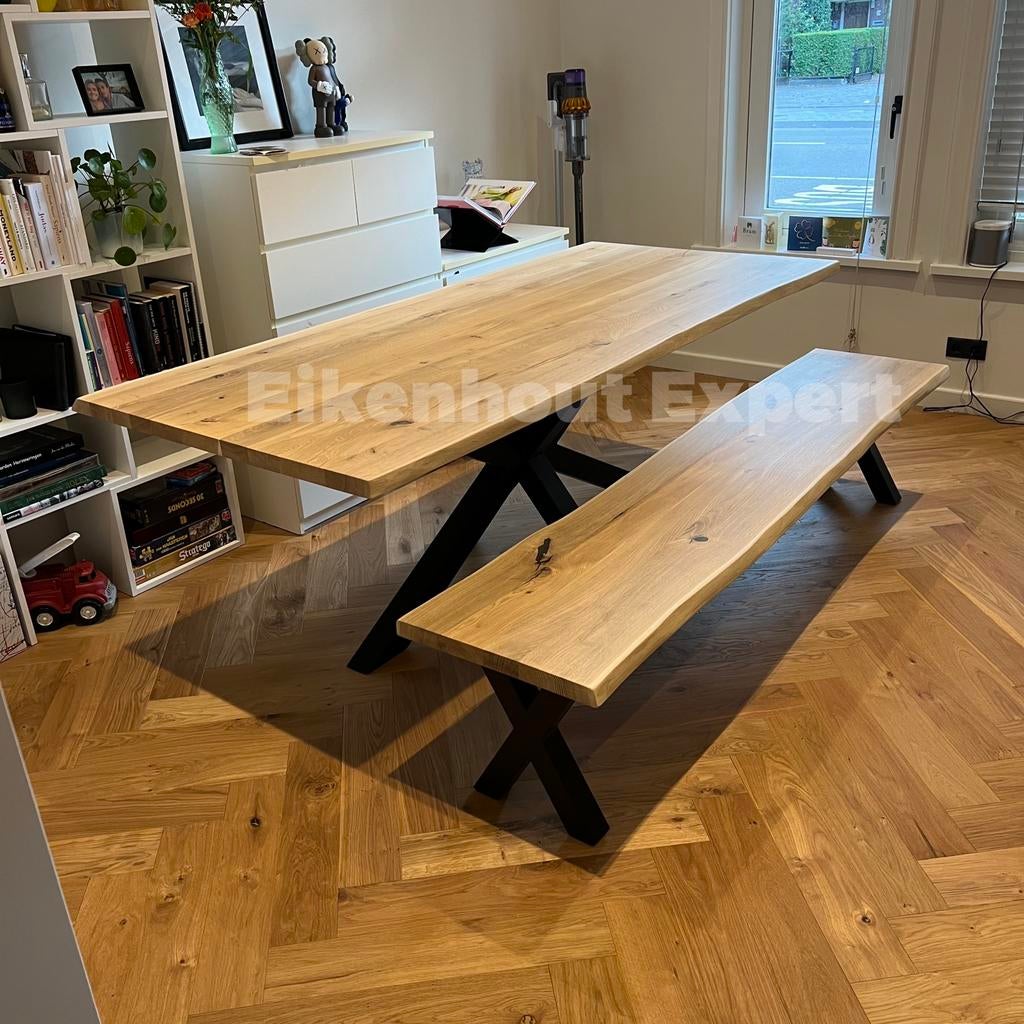 Foto 6 van Eiken Boomstam Eettafel Tafel Eikenhout BINNEN 1WEEK BEZORGD