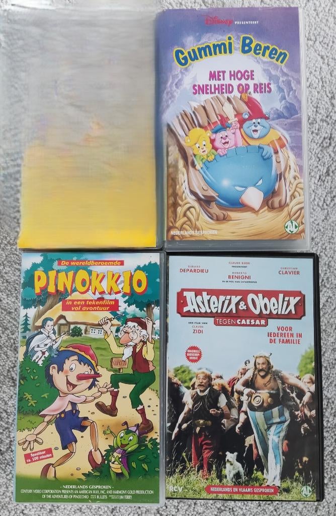 3 VHS kinderfilms, Gebruikt, Tekenfilm, Alle leeftijden, Kinderprogramma's en -films