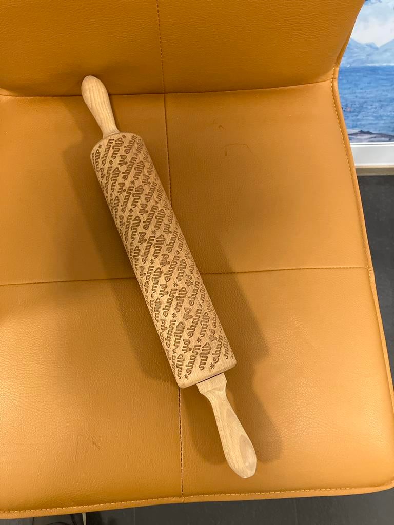 Houten deegroller met patroon, Ophalen of Verzenden, Zo goed als nieuw