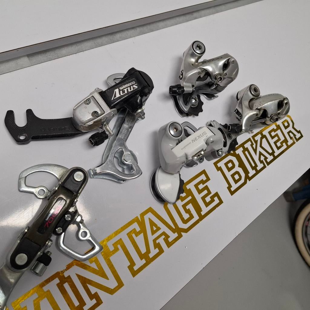 5 stuks Retro Shimano Achter Derailleurs 105 Nexus Altus RX, Fietsen en Brommers, Fietsonderdelen, Ophalen of Verzenden, Gebruikt