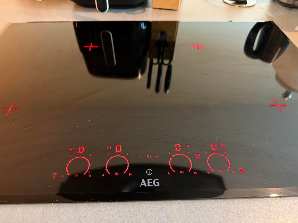 Aeg HK874400FB Inductiekookplaat, Gebruikt, Inbouw, Inductie, 4 kookzones