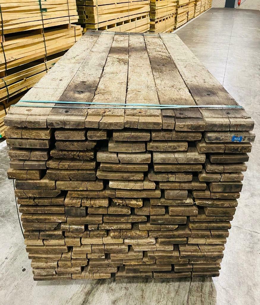 Oud eiken wagonplanken / wagondelen, Doe-het-zelf en Verbouw, Hout en Planken, Gebruikt, Plank, Eiken, 250 tot 300 cm, 25 tot 50 mm