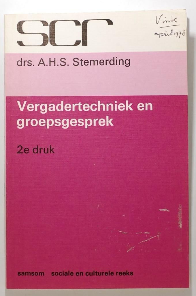 Vergadertechniek en groepsgesprek (1977), Verzenden, Beta, Zo goed als nieuw