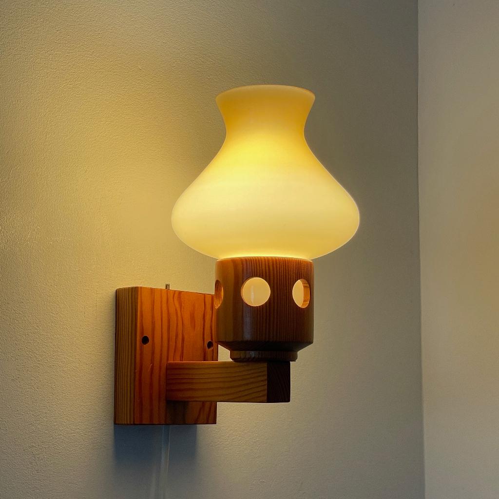 Vitrika vintage Mid Century design WANDLAMP Danish Scandi, Ophalen of Verzenden, Gebruikt, Glas, Vintage Mid Century Modern retro design nordic japandi brutalist