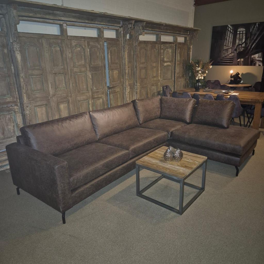 Hoekbank Bruin 3,06 m x 2,00 m PU-Leder Art. Nr.: 25548, Ophalen, Hoekbank, 75 tot 100 cm, Leer