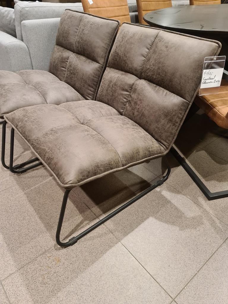 Nieuwe fauteuil Eleonora Ruby leer microvezel antraciet €140, Ophalen, Industrieel landelijk barok brocante koloniaal boheems vintage