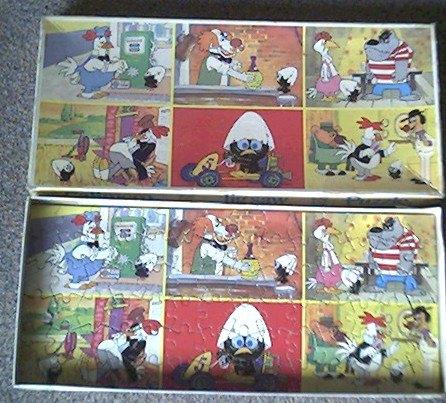 Oude CALIMERO legpuzzel 84 stukjes uit 1972 met 6 plaatjes, Ophalen of Verzenden, Gebruikt