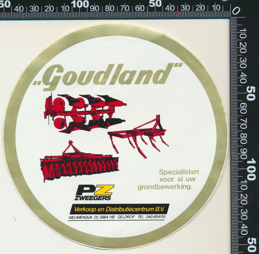 Sticker: PZ Zweegers - Goudland, Verzamelen, Ophalen of Verzenden, Zo goed als nieuw, Bedrijf of Vereniging