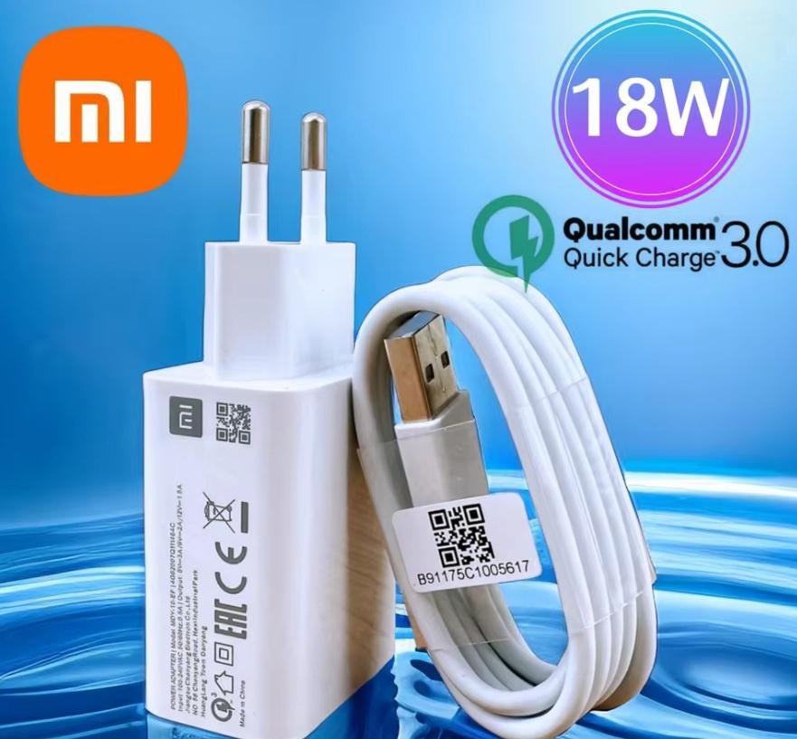 Originele Xiaomi 18W Snellader + USB-C Kabel QC 3.0 Adapter, Ophalen of Verzenden, Nieuw, Overige merken