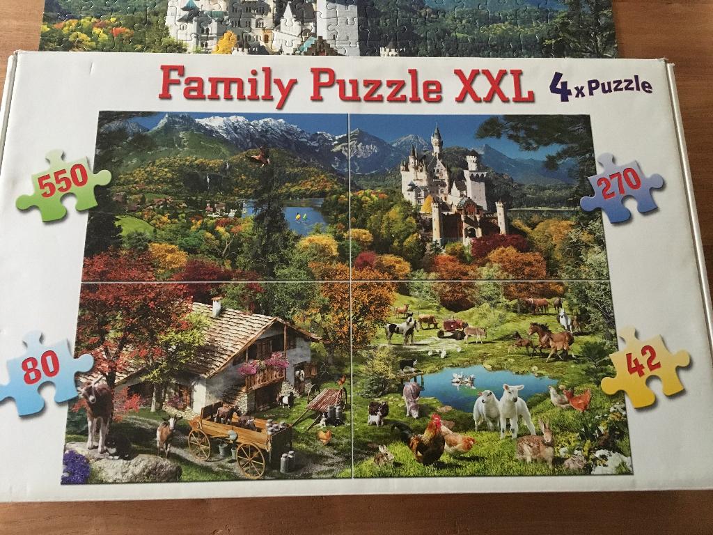 Puzzel 4 in 1, Ophalen of Verzenden, Minder dan 500 stukjes, Zo goed als nieuw, Legpuzzel