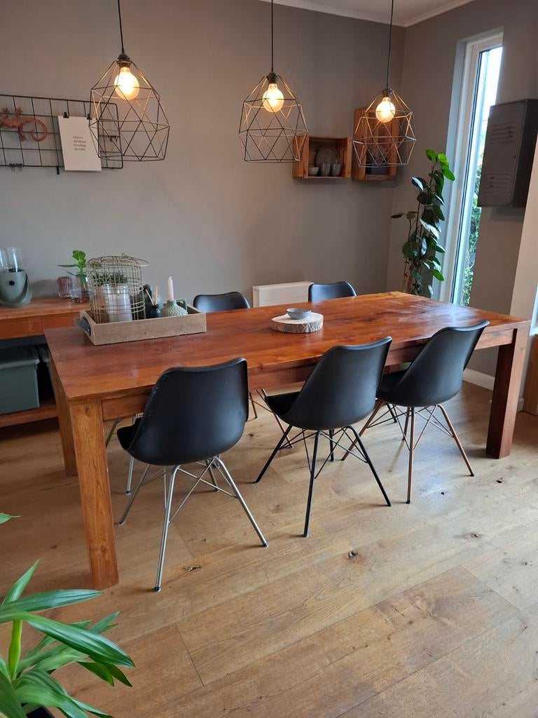 Grote teakhouten eettafel - 220cm - 250 euro! (was 1100), Ophalen, 50 tot 100 cm, Teakhout, Zo goed als nieuw