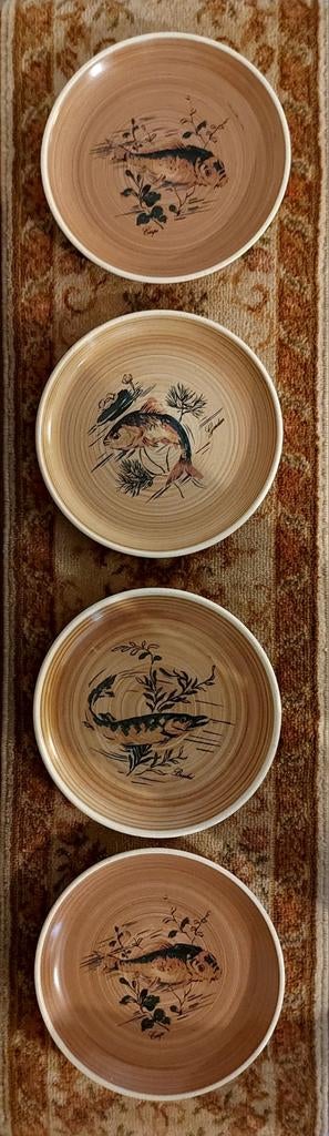 Set van 4 prachtige Franse visborden, Antiek en Kunst, Ophalen