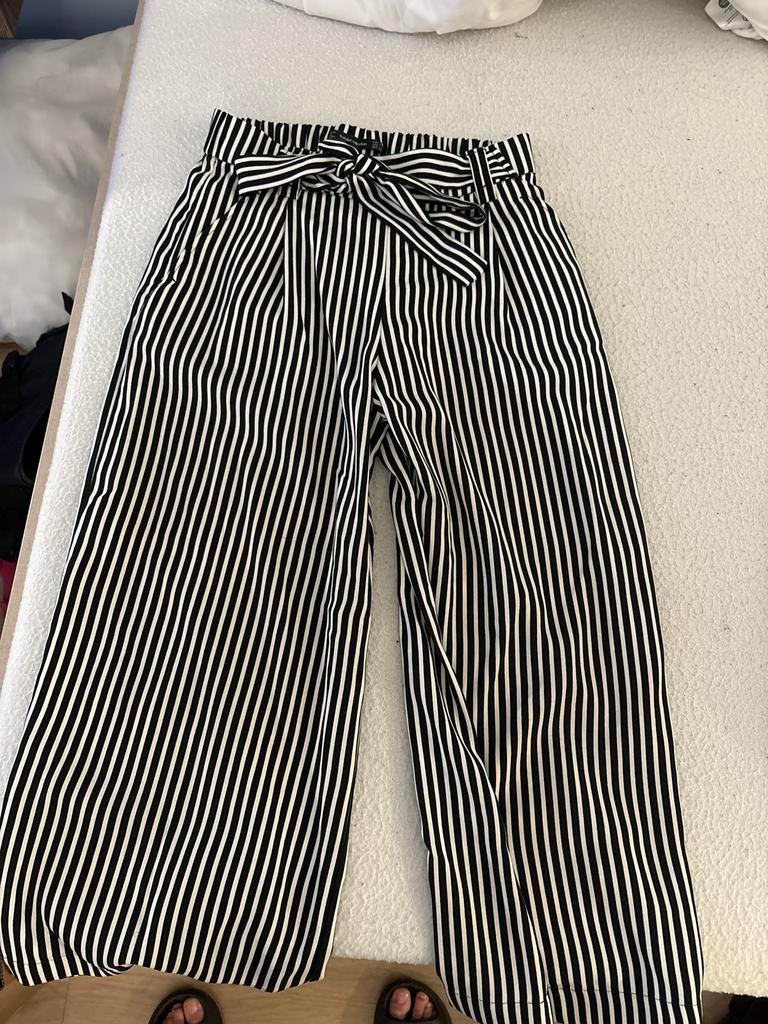 Zara Trafaluc gestreepte broek - Maat S, Ophalen, Maat 36 (S), Zwart