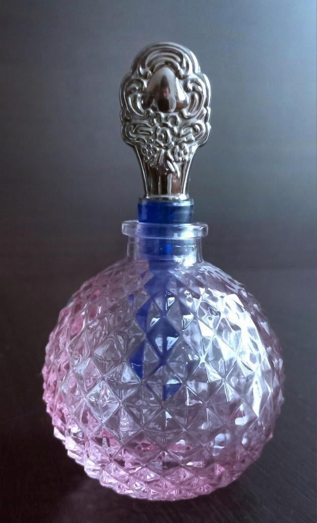 Art deco Kristallen Bohemien Parfumflesje met Stop, Antiek en Kunst, Ophalen of Verzenden