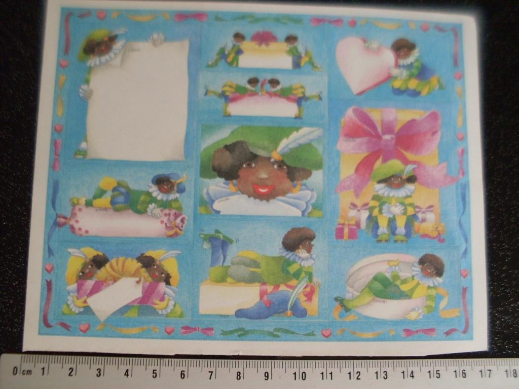 8x sticker sinterklaas en zwarte piet kado labels voor:, Ophalen of Verzenden, Zo goed als nieuw, Overige typen