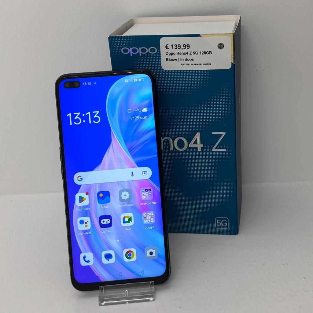 Oppo Reno4 Z 5G 128GB Blauw | In doos, Overige modellen, Dordrecht@usedproducts.nl, Toulonselaan 72, Ophalen of Verzenden