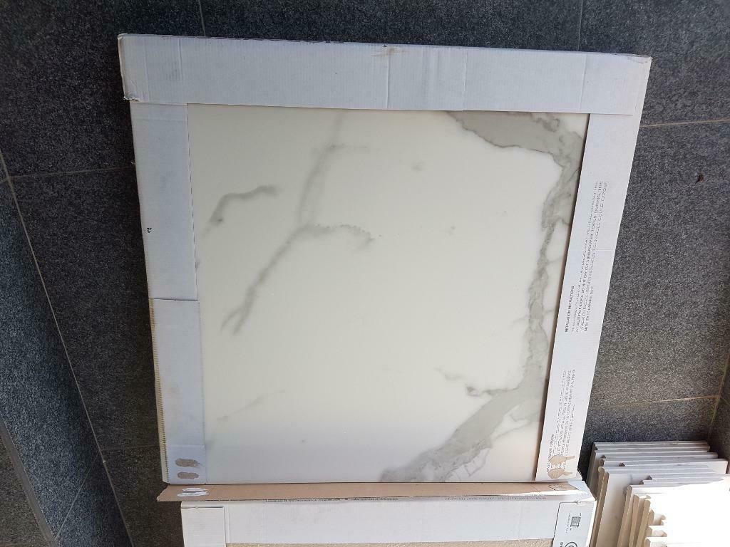 Vloertegels wit marmer keramische 60x60  5.76m2, Doe-het-zelf en Verbouw, Tegels, Ophalen, Nieuw, Keramiek, Vloertegels