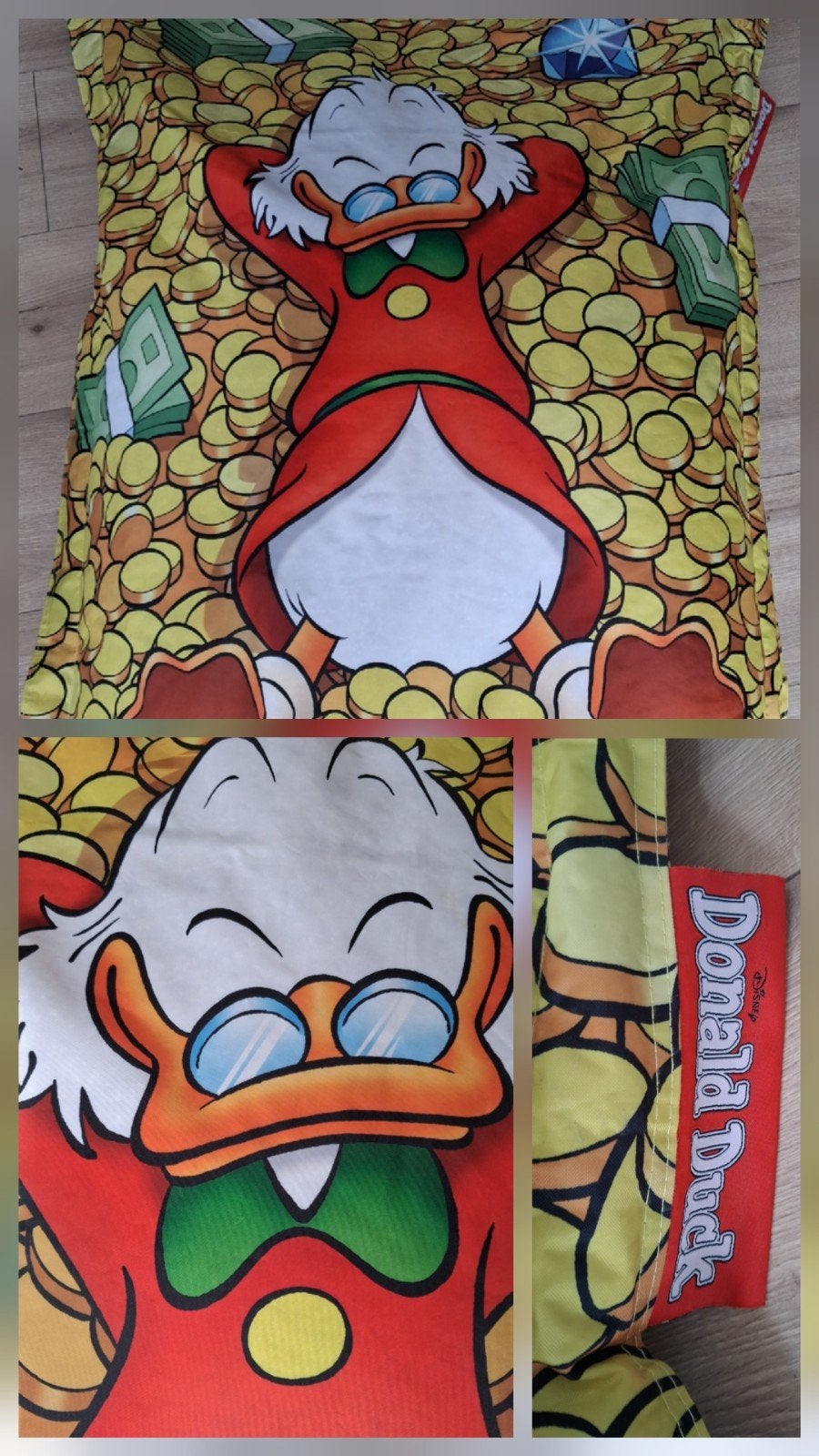 originele  Donald Duck Zitzak - Dagobert Duck z.g.a.n. Desig, Ophalen, Zo goed als nieuw, Meerkleurig, Zitzak