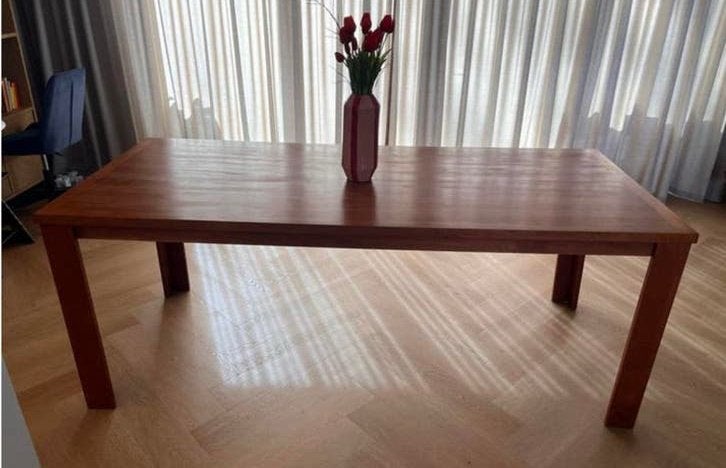 Massief houten kersten eettafel. In prachtige staat, Huis en Inrichting, Ophalen, 200 cm of meer, 50 tot 100 cm, Zo goed als nieuw