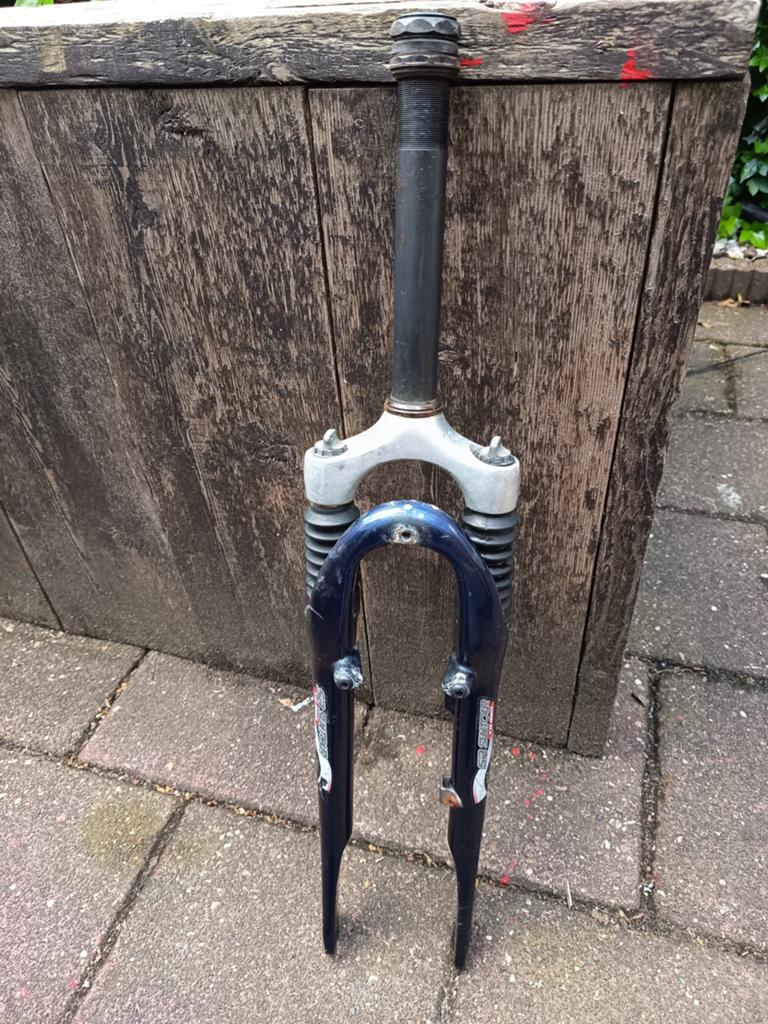 SR Suntour CR 880 verende voorvork donker blauw, Toerfiets, Gebruikt, Ophalen of Verzenden, Voorvork