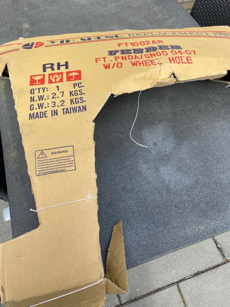 Fiat Panda spatbord passagiers kant, Ophalen, Rechts, Nieuw, Spatbord