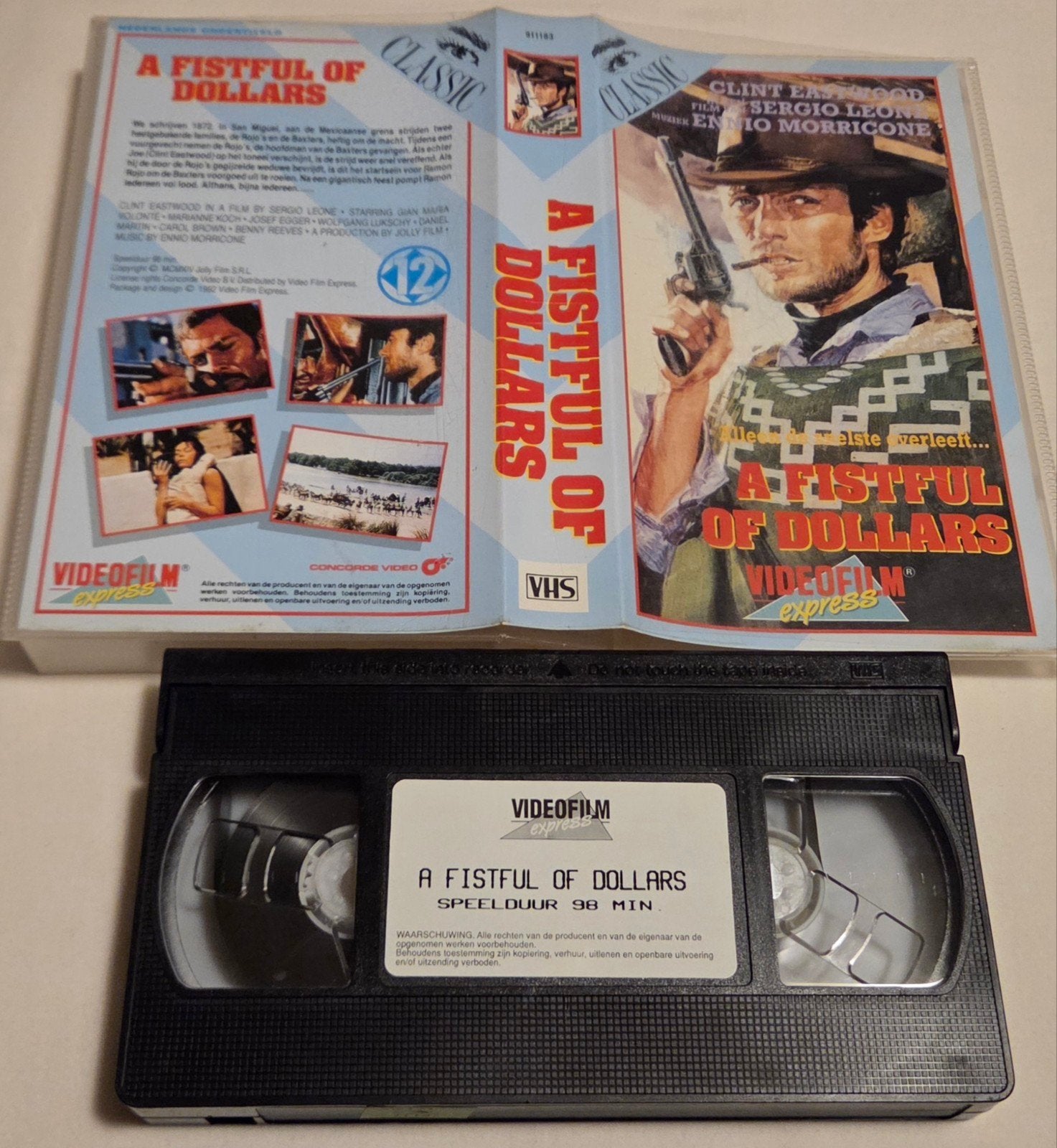 Clint Eastwood A Fistful Of Dollars VHS Western/Classic, Alle leeftijden, Ophalen of Verzenden, Gebruikt, Actie en Avontuur