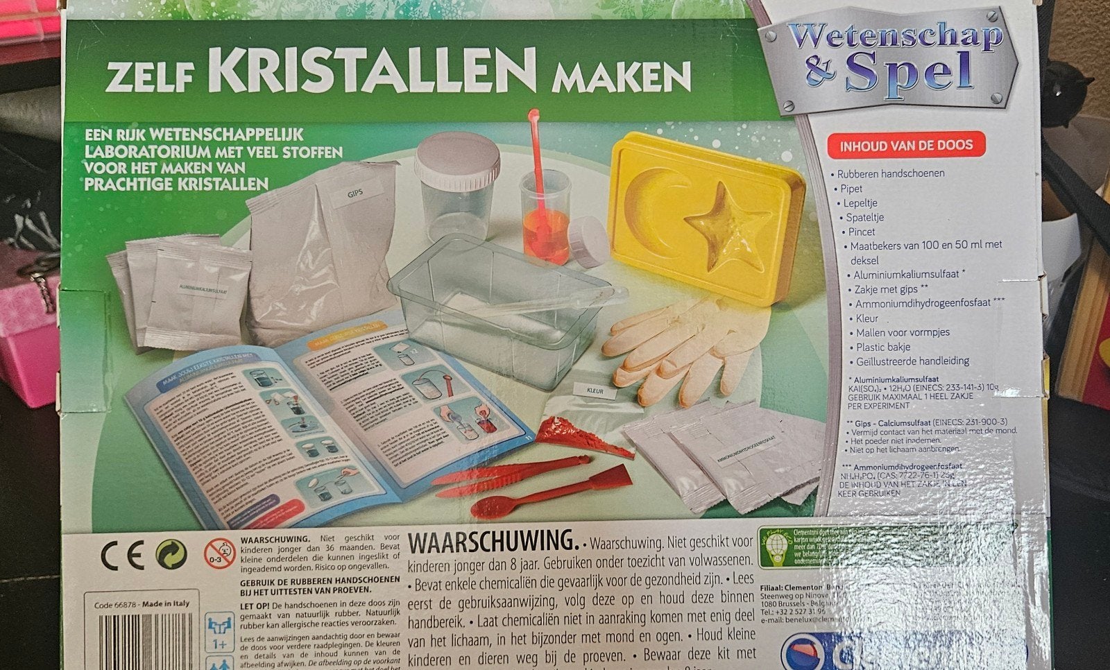 Clementoni Zelf Kristallen Maken Wetenschap & Spel, Ophalen of Verzenden, Zo goed als nieuw, Knutselen