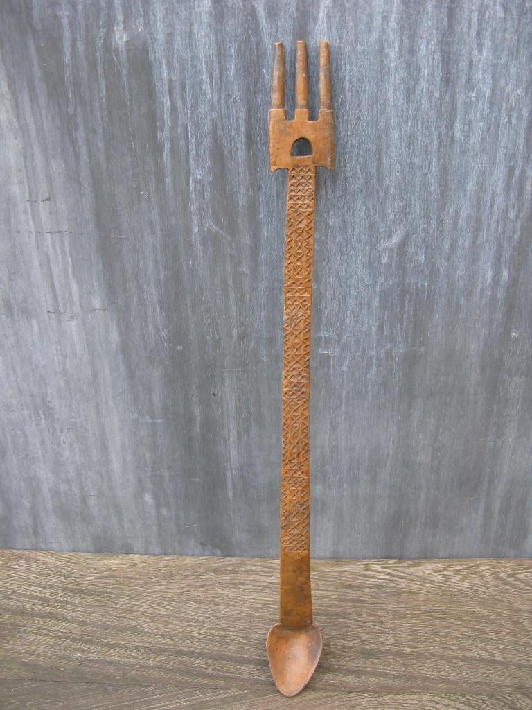 MALI AFRIKA DOGON LEPEL-SPOON BEWERKT, Ophalen of Verzenden