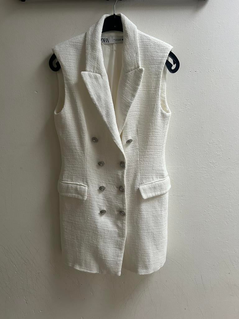 Zara blazer jurk wit, Maat 38/40 (M), Wit, Ophalen of Verzenden, Gedragen