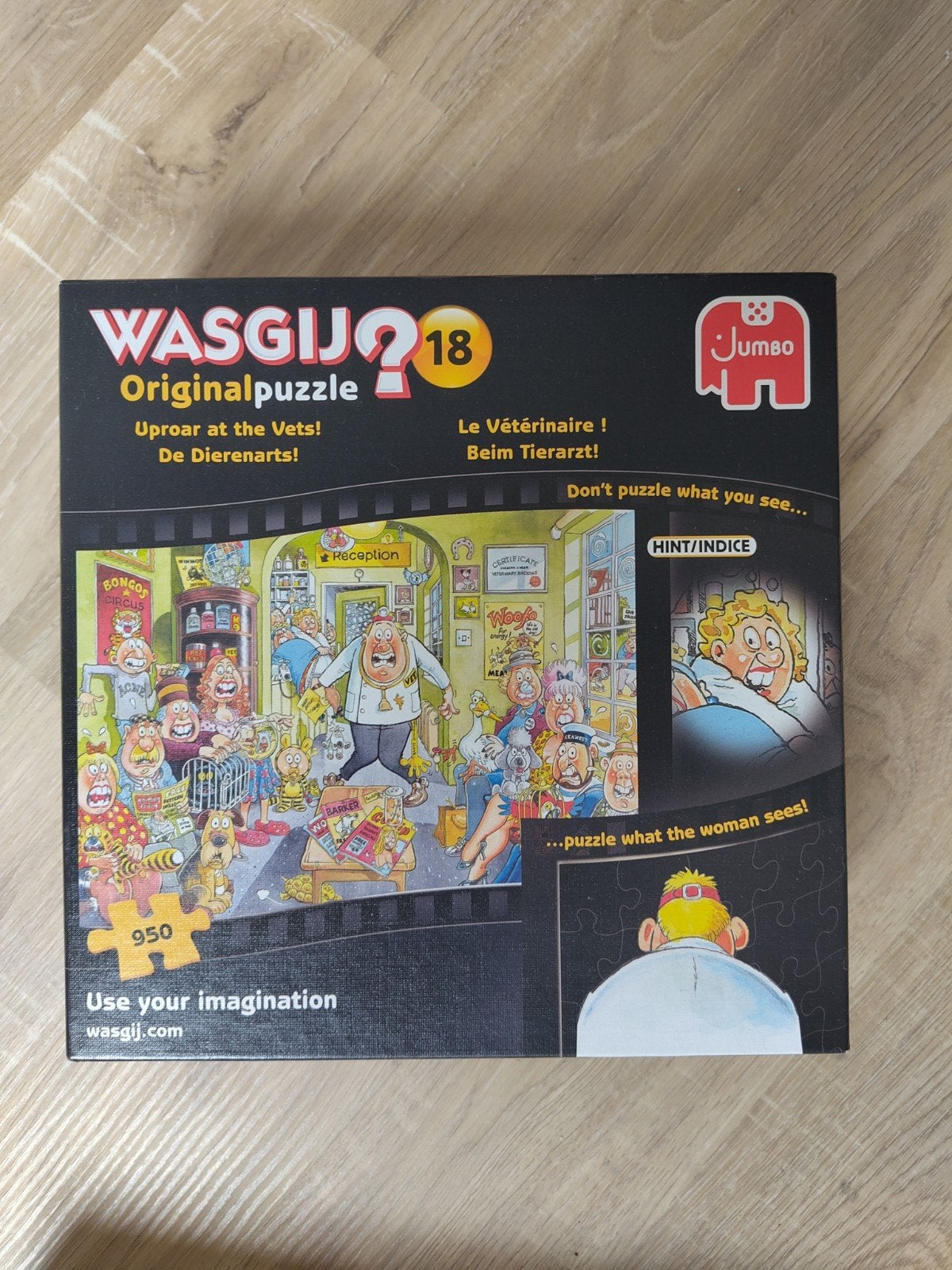 WASGIJ original 18 'De dierenarts', Ophalen, 500 t/m 1500 stukjes, Zo goed als nieuw, Legpuzzel